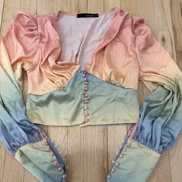 Long sleeve pastel crop top size small - Picture 3 of 3